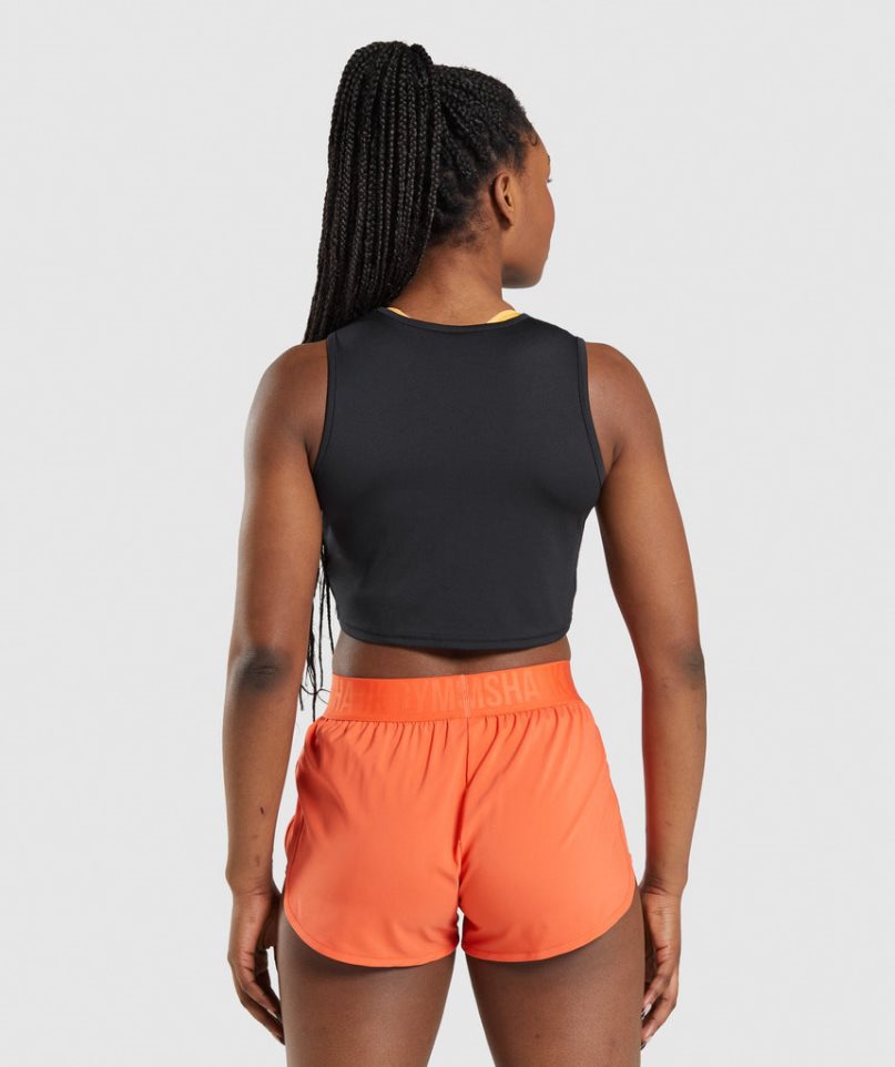 Women's Gymshark Training Crop Tanks Black | CA 518A60